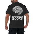 Women's My Brain Runs On Books Reading Bookworm Men Women Men's Back Print T-Shirt Women's My Brain Runs On Books Reading Bookworm Men Women Men's Back Print T-Shirt