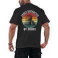 Women's Easily Distracted By Books Men's Back Print T-Shirt Women's Easily Distracted By Books Men's Back Print T-Shirt