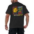 Women's Girls Softball Play Like A Girl Comic Book Pop Art Men's Back Print T-Shirt