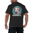 Women's Readsolotl Kawaii Axolotl Reading Book Lover Men's Back Print T-Shirt