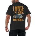 I Write Book Writer Author Book Writing Novelist Men's Back Print T-Shirt