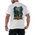 4 Books Are Portable Magic Bookish Reading Nerd Quote Men's Back Print T-Shirt 4 Books Are Portable Magic Bookish Reading Nerd Quote Men's Back Print T-Shirt