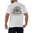 Abibliophobia Noun The Fear Of Running Out Of Books To Read Men's Back Print T-Shirt Abibliophobia Noun The Fear Of Running Out Of Books To Read Men's Back Print T-Shirt