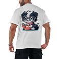 Adorable Book Lover Border Collie With Reading Glasses Cute Raglan Baseball Tee Men's Back Print T-Shirt Adorable Book Lover Border Collie With Reading Glasses Cute Raglan Baseball Tee Men's Back Print T-Shirt