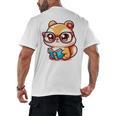 Adorable Book Lover Chipmunk With Reading Glasses Cute Premium Men's Back Print T-Shirt Adorable Book Lover Chipmunk With Reading Glasses Cute Premium Men's Back Print T-Shirt