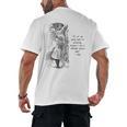 Alice Adventures Wonderland Vintage Book Quote Lewis Carrol Men's Back Print T-Shirt