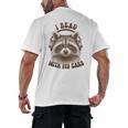 Audio Book Reader Book Lover Raccoon I Read With My Ears Men's Back Print T-Shirt