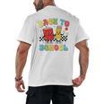 Back To School Checkered Book Pencil Groovy Teacher Student Men's Back Print T-Shirt Back To School Checkered Book Pencil Groovy Teacher Student Men's Back Print T-Shirt