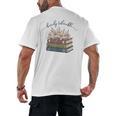 Barely Tolerable Book Lover Floral Quote Pride And Prejudice Men's Back Print T-Shirt