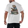 Bearded Dragon Reading Books Matching Bookworm Librarian Men's Back Print T-Shirt Bearded Dragon Reading Books Matching Bookworm Librarian Men's Back Print T-Shirt