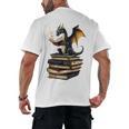 Book Dragon Men's Back Print T-Shirt