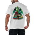 Book Dragon Reading Books Men's Back Print T-Shirt