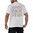 Book Fair Vibes Groovy Retro Reading Men's Back Print T-Shirt