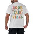 Book Fair Vibes Groovy Retro School Reading Nostalgic Men's Back Print T-Shirt