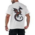 Book Lover Bookworm Reading Books Dragon Men's Back Print T-Shirt