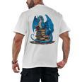 Book Lover Bookworm Reading Books Dragon Premium Tri-Blend Men's Back Print T-Shirt