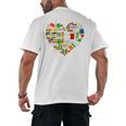 Book Lover Librarian Books Heart Valentine Men's Back Print T-Shirt