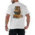 Book Lover Owl Reading Bookish Library Read Books Be Kind Men's Back Print T-Shirt Book Lover Owl Reading Bookish Library Read Books Be Kind Men's Back Print T-Shirt