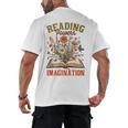 Book Lover Reading Bookish Floral Reading Powers Imagination Men's Back Print T-Shirt Book Lover Reading Bookish Floral Reading Powers Imagination Men's Back Print T-Shirt