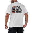 Book Lovers Im With The Banned Books For Reading Librarian Men's Back Print T-Shirt Book Lovers Im With The Banned Books For Reading Librarian Men's Back Print T-Shirt