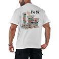 Book Lovers Bookworm Book Nerd I'm Ok Teacher School Men's Back Print T-Shirt Book Lovers Bookworm Book Nerd I'm Ok Teacher School Men's Back Print T-Shirt