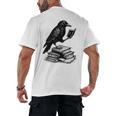 Book Raven Vintage Dark Academia Literature Reading Men's Back Print T-Shirt Book Raven Vintage Dark Academia Literature Reading Men's Back Print T-Shirt