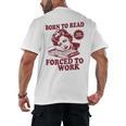 Book Readers Forced To Work Sadness Men's Back Print T-Shirt Book Readers Forced To Work Sadness Men's Back Print T-Shirt
