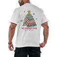 All Booked For Christmas Book Christmas Tree Lights Bookish Men's Back Print T-Shirt All Booked For Christmas Book Christmas Tree Lights Bookish Men's Back Print T-Shirt