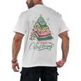 All Booked For Christmas Book Xmas Tree Lights Reading Girly Men's Back Print T-Shirt All Booked For Christmas Book Xmas Tree Lights Reading Girly Men's Back Print T-Shirt