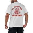 All Booked For Valentines Bow Heart Book Lover Valentine Day Men's Back Print T-Shirt