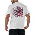 All Booked For Valentine's Teacher Coquette Bow Coffee Book Men's Back Print T-Shirt