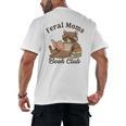 Bookish Feral Moms Book Club Raccoon Mother's Day Bookworm Men's Back Print T-Shirt
