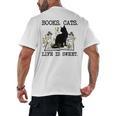 Books Cats Life Is Sweet Cat Book Lover Men Women Teen Men's Back Print T-Shirt Books Cats Life Is Sweet Cat Book Lover Men Women Teen Men's Back Print T-Shirt