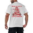 Books Are My Love Language Valentine Book Reading Teacher Men's Back Print T-Shirt Books Are My Love Language Valentine Book Reading Teacher Men's Back Print T-Shirt