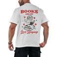 Books Are My LoveLanguage Cupid Valentines Men's Back Print T-Shirt Books Are My LoveLanguage Cupid Valentines Men's Back Print T-Shirt