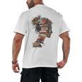 Books Lover Women Art Colorful Drawing Graphic Books Men's Back Print T-Shirt