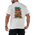 Books Painting Colorful Art Abstract Graphic Books Men's Back Print T-Shirt