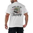 Books Are My Therapy Bookworm Reading Men's Back Print T-Shirt