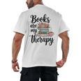 Books Are My Therapy Coffee Books Flowers Bookish Book Lover Men's Back Print T-Shirt Books Are My Therapy Coffee Books Flowers Bookish Book Lover Men's Back Print T-Shirt