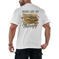 Books Are My Therapy Vintage Book Lover Daisy Art Men's Back Print T-Shirt Books Are My Therapy Vintage Book Lover Daisy Art Men's Back Print T-Shirt