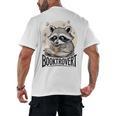 Booktrovert Raccoon Reading And Coffee For Book Lover Men's Back Print T-Shirt