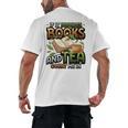 Bookworm If It Involves Books And Tea Lover Reading Premium Tri-Blend Men's Back Print T-Shirt