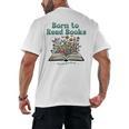 Born To Read Books Forced To Read Emails Book Lover Men's Back Print T-Shirt Born To Read Books Forced To Read Emails Book Lover Men's Back Print T-Shirt