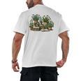 Botanical Garden Plants With Books Men's Back Print T-Shirt Botanical Garden Plants With Books Men's Back Print T-Shirt