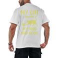 My Cat Guards My Mug And Book Humor Cats Premium Tri-Blend Men's Back Print T-Shirt