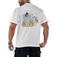 Cat Reading a Romance BookI Like My Books Extra Spicy Men's Back Print T-Shirt