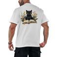 Cat Shirts For Women Book Lover Shirt Cute Cat And Book Premium Tri-Blend Men's Back Print T-Shirt
