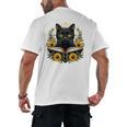 Cat For Women Book Lover Cute Cat And Book Men's Back Print T-Shirt