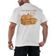 Cats Books And Coffee Heart Cozy Cat Lover Bookworm Readers Men's Back Print T-Shirt