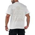 Cats Books And Yarn Crocheter Crocheting Men's Back Print T-Shirt Cats Books And Yarn Crocheter Crocheting Men's Back Print T-Shirt